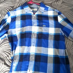 Lacoste plaid button down shirt